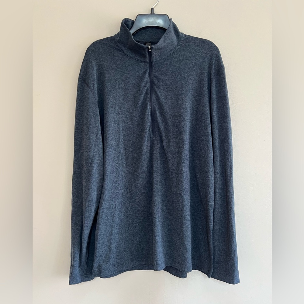 Lululemon Soft Jersey Half Zip Long Sleeve Shirt in Dark Navy Club Blue, size XL